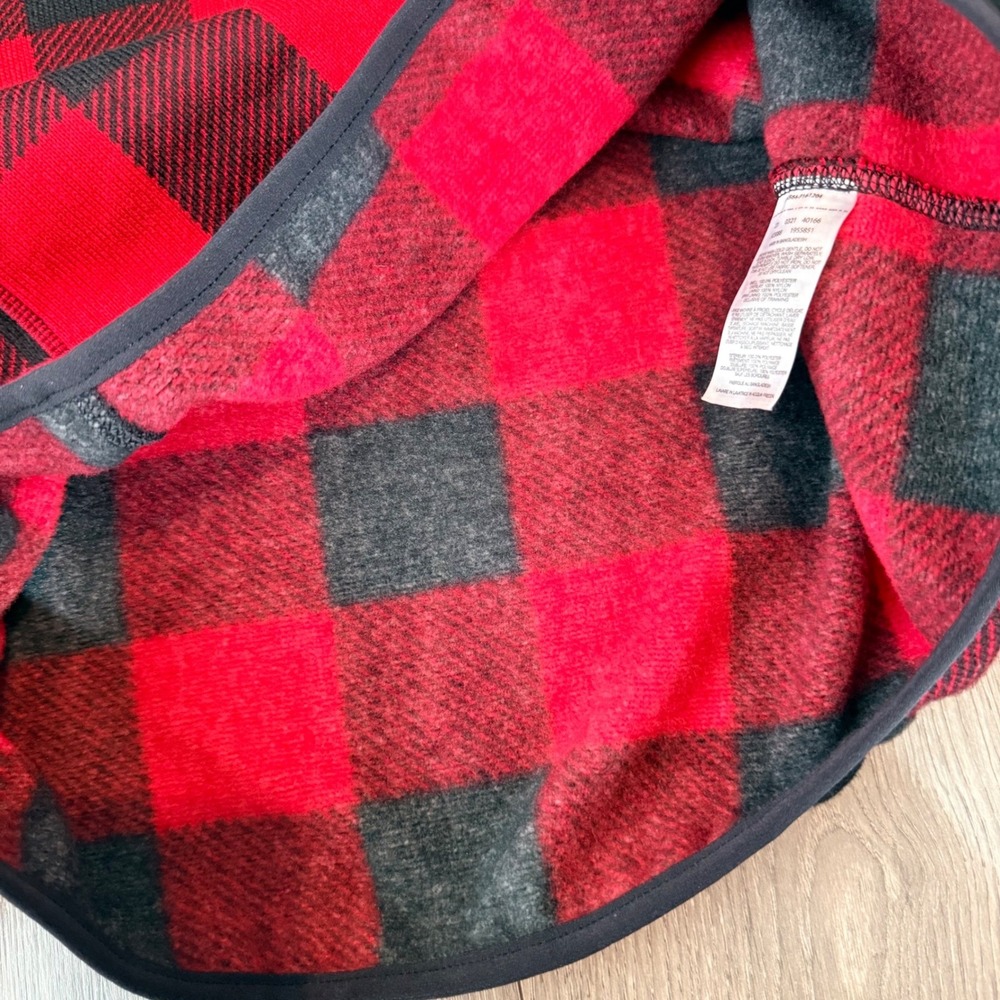 Columbia Men's Buffalo Plaid Fleece Quarter Zip Pullover Black Red Size M - Picture 6 of 7